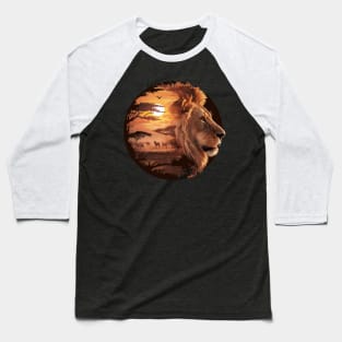 Majestic Lion Profile in the Savannah Baseball T-Shirt